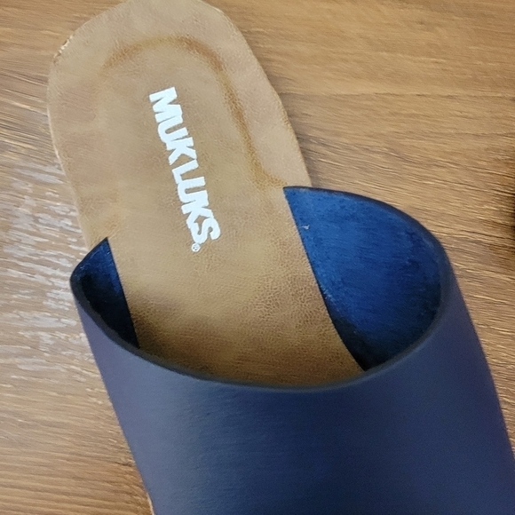 Muk Luks About Face Blue Slip on Toe Wrap Sandals Size 6 - Picture 12 of 16